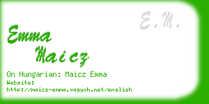 emma maicz business card